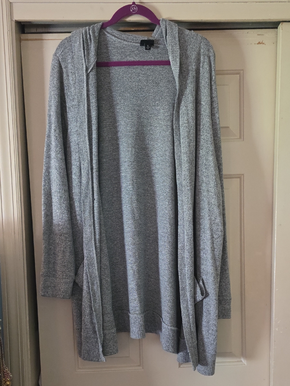 torrid Heather Gray Open-Front Hooded Cardigan